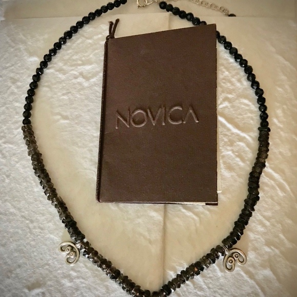 NOVICA Quartz and Sterling Horseshoe Necklace - Picture 1 of 7